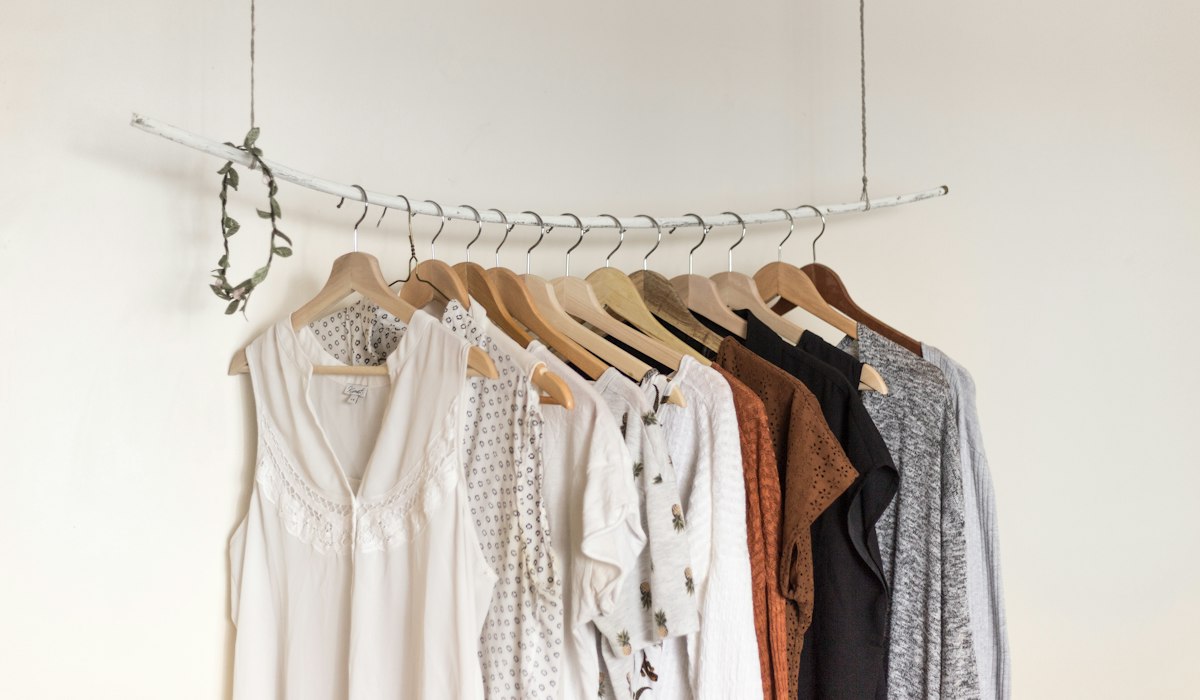 Couples role play outfits from your own closet on wooden hangers