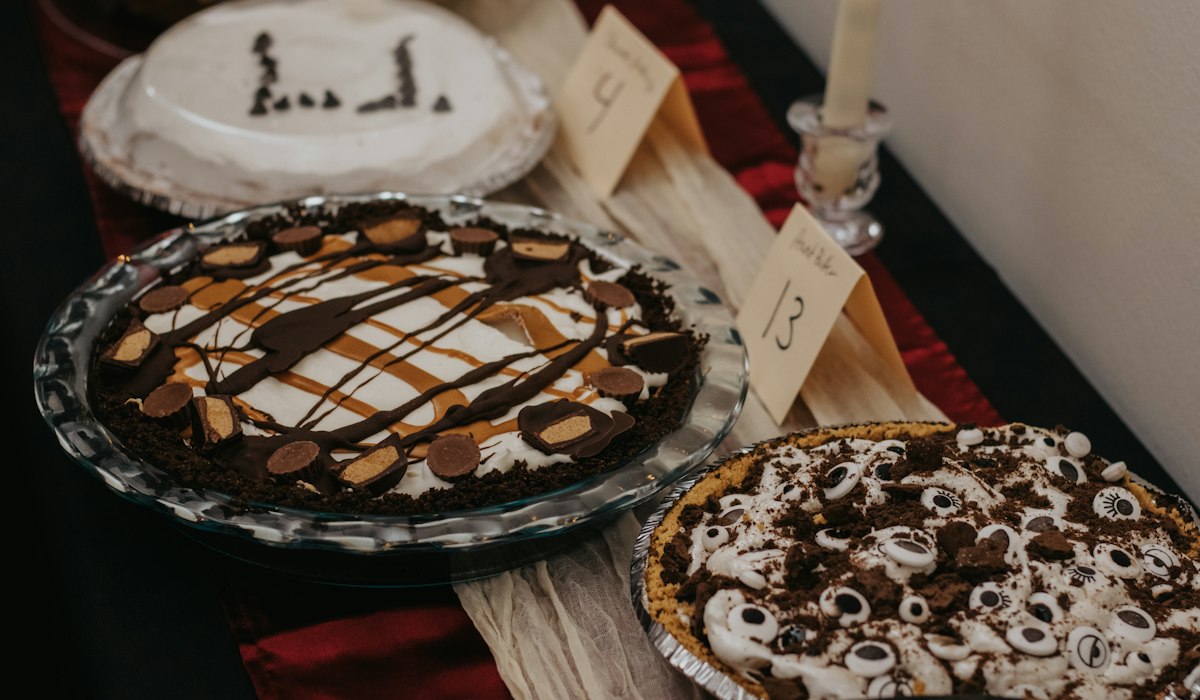 Whipped cream pie dessert for Thanksgiving food-based games